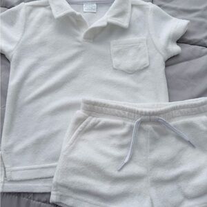 Edgehill Collection Terry Cloth Polo and Shorts Baby Set